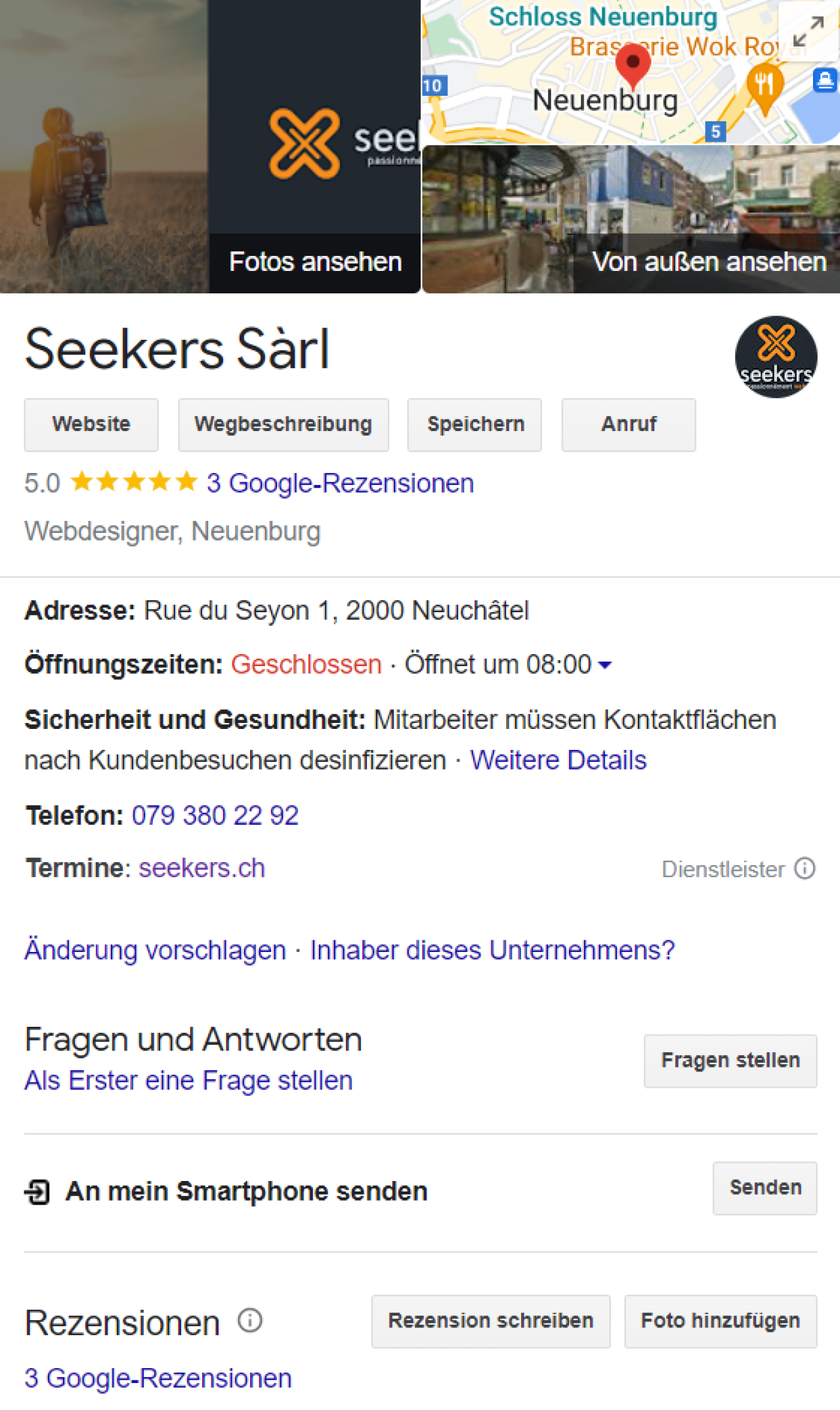 Screenshot Google Business.