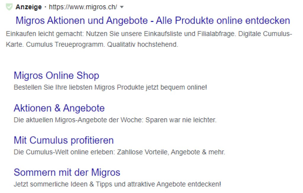 Google Suche Anzeige.